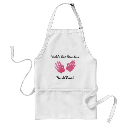 World's Best Grandma Handprint Apron Zazzle