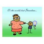 Worlds Best Grandma Postcard