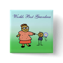 Worlds Best Grandma Square Button by MzLisaMichelle Worlds Best Grandma Square Button