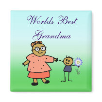 Worlds Best Grandma Square Magnet by MzLisaMichelle Worlds Best Grandma Square Magnet