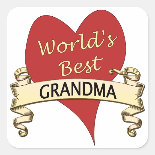 World's Best Grandma Square Sticker Zazzle