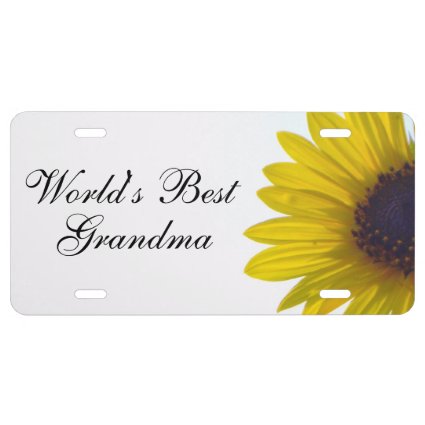 World's Best Grandma Sunflower License Plate License Plate