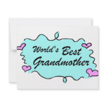 Worlds Best Grandmother invitations by CelebrationZazzle Worlds Best Grandmother invitations