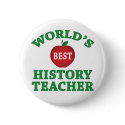 World's Best History Teacher buttons