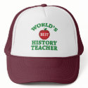 World's Best History Teacher hats