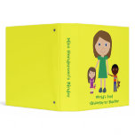 World's Best Kindergarten Teacher Cute Cartoon Vinyl Binder