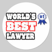 World's Best Lawyer Round Stickers
