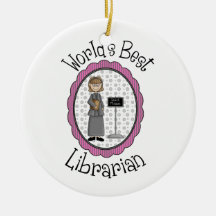 World's Best Librarian - Female Christmas Ornament