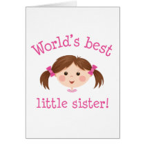 Worlds best little sister - brown hair cards