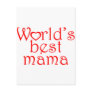 World's best mama post card
