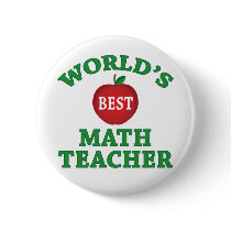 World's Best Math Teacher Buttons