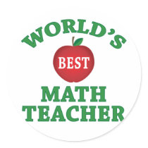 World's Best Math Teacher Round Stickers