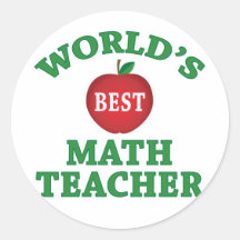 World's Best Math Teacher Round Stickers