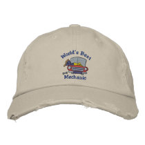 World's Best Mechanic Customizable Hats Embroidered Baseball Cap
