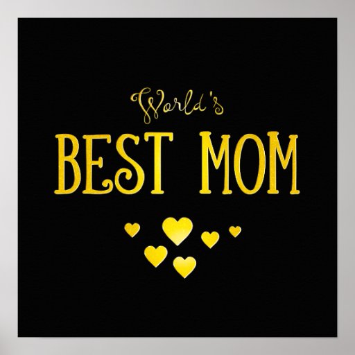 World's Best Mom Adorable Gift Poster Zazzle