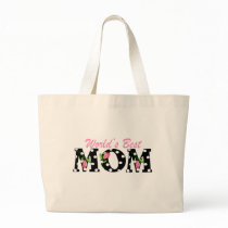 World's Best Mom Black with Pink Tulips bags