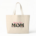 World's Best Mom Black with Pink Tulips bags