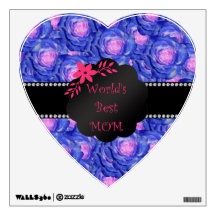 World's best mom blue roses wall decal