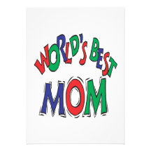 Worlds Best Mom Custom Invitations