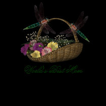 World's Best Mom Dragonflies Flowers T-Shirt by SmilinEyesTreasures World's Best Mom Dragonflies Flowers T-Shirt