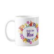 World's Best Mom Floral Border Mugs