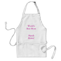World's Best Mom, Hands Down! aprons