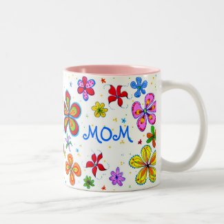 World's Best Mom Illustrated Two-Tone Coffee Mug