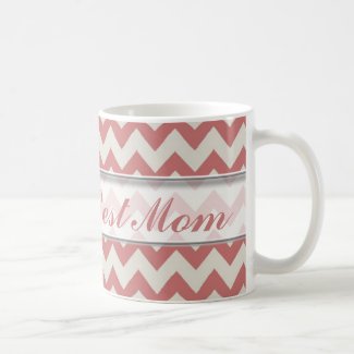 World's Best Mom Mug|Brown Chevron Pattern