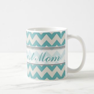 World's Best Mom Mug|Jade Chevron Pattern