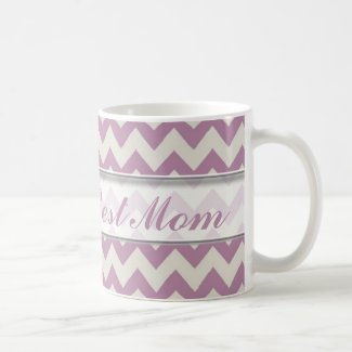 World's Best Mom Mug|Purple Chevron Pattern