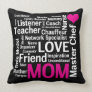 World's Best Mom Pink and Black Throw Pillow