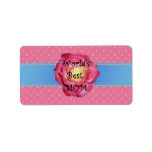 World's best mom pink diamonds address label