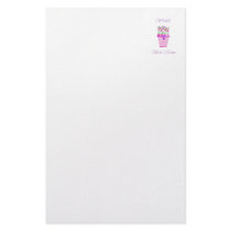 World's Best Mom (pink flowers) Personalized Stationery