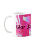 World's Best Mom pink Hawaiian print mugs