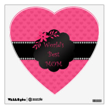 World's best mom pink hearts room stickers