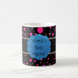 World's best mom pink polka dots mugs