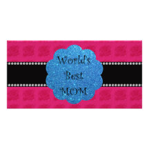 World's best mom pink roses picture card