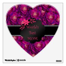 World's best mom pink roses room stickers