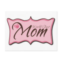 World's Best Mom Plaque postcards