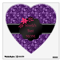 World's best mom purple flowers wall graphics
