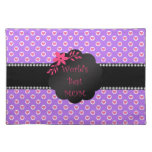 World's best mom purple heart polka dots place mats