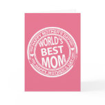 World's Best mom rubber stamp effect Greeting Cards