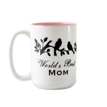 World's Best Mom sparrows silhouette branch Mug