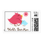 World's Best Mom Stickers Postage Stamp