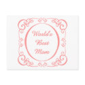 World's Best Mom Swirly Border Tees and Gifts postcards