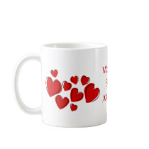 World's Best Mother Custom Red Sketchy Hearts Mug
