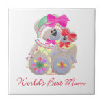 World's Best Mum (bears) Ceramic Tile