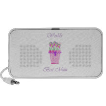 World's Best Mum (pink flowers) Mini Speaker