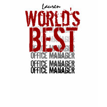 World's Best Office Manager Custom Name Red Black Shirts