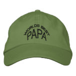 World's Best Papa Hat (dark letters) embroidered hats